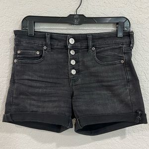 American eagle button fly black jean shorts. Size 4
